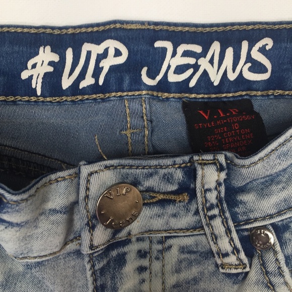 Girls biker blue jeans size 10 VIP Jeans - Picture 9 of 9